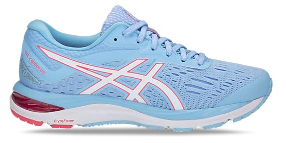 ASICS GEL CUMULUS 20 D WOMENS SKYLIGHT WHITE Blue Womens Cushion Running Shoes