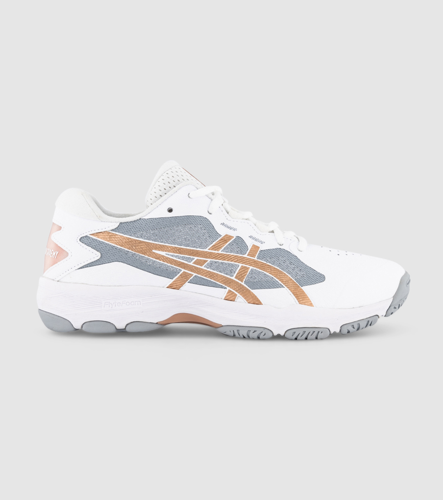 ASICS GEL NETBURNER ACADEMY 9 WOMENS WHITE ROSE GOLD The Athlete s Foot