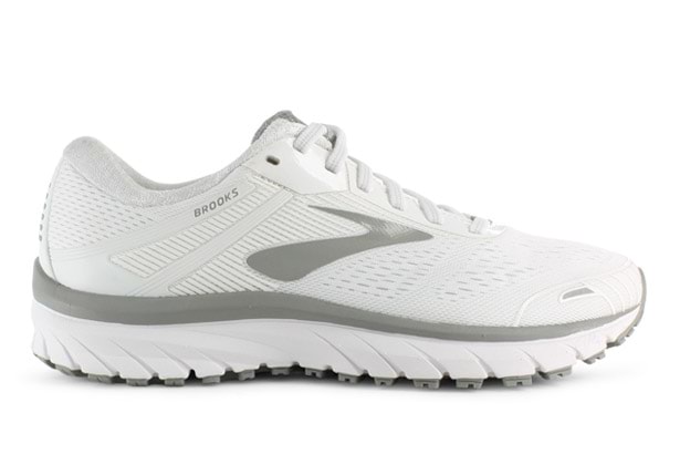 BROOKS ADRENALINE GTS 18 WOMENS WHITE GREY White Womens Supportive Running Shoes