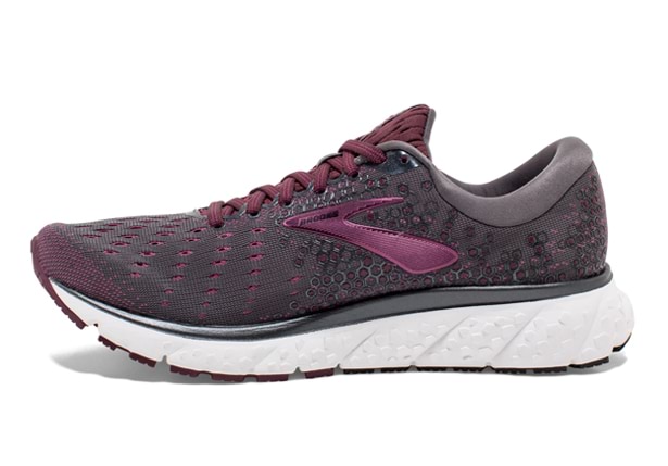 BROOKS GLYCERIN 17 WOMENS EBONY WILD ASTER FIG Purple Womens Cushion Running Shoes