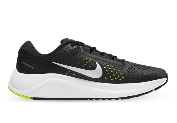 NIKE AIR ZOOM STRUCTURE 23 MENS BLACK METALLIC SILVER VOLT ANTHRACITE The Athlete s Foot