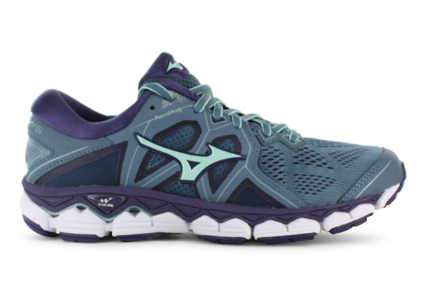 MIZUNO WAVE SKY 2 WOMENS BLUE MIRAGE BROOK GREEN Grey Womens Cushion Running Shoes