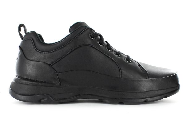 Black leather walking shoes ladies online