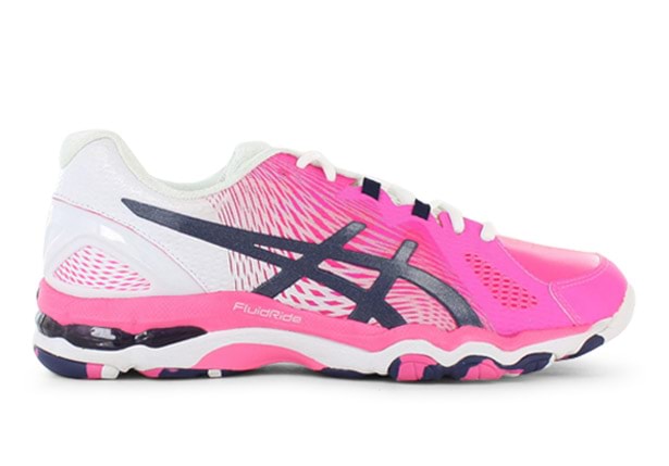 ASICS GEL NETBURNER SUPER 8 WOMENS HOT PINK INDIGO BLUE WHITE Pink Womens Netball Sport Shoes