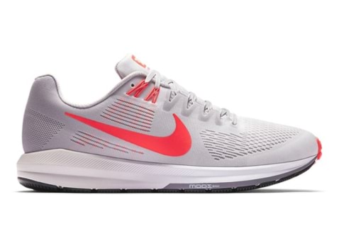 NIKE AIR ZOOM STRUCTURE 21 MENS VAST GREY BRIGHT CRIMSON ATMOSPHERE GREY Grey Mens Supportive Running Shoes