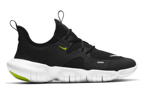 NIKE FREE RN 5.0 GS KIDS BLACK WHITE ANTHRACITE VOLT Black Grade School Senior Boys Running Shoes