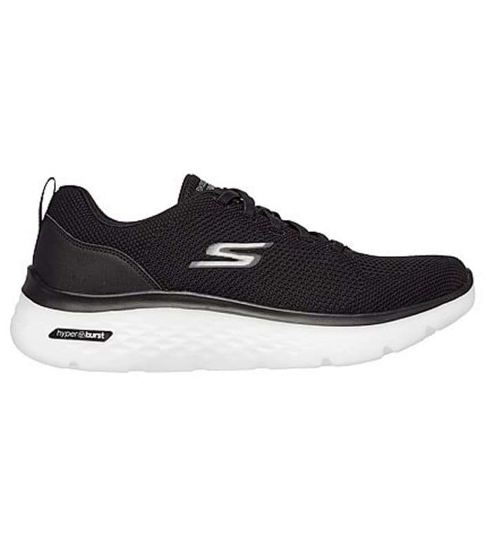 SKECHERS GO WALK HYPER BURST NANOCORE MENS BLACK WHITE | The Athlete's Foot