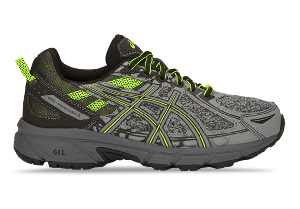 ASICS GEL VENTURE 6 GS KIDS CORE STONE GREY HAZARD GREEN