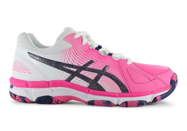 ASICS GEL NETBURNER SUPER 8 GS KIDS HOT PINK INDIGO BLUE Pink Girls Netball Shoes