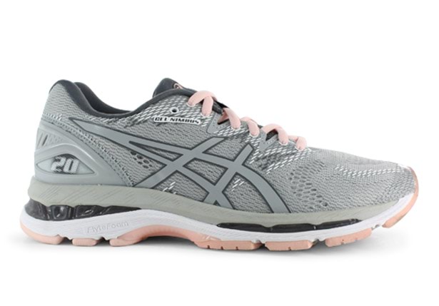 ASICS GEL NIMBUS 20 WOMENS GREY SEASHELL PINK Grey Womens Cushion Running Shoes