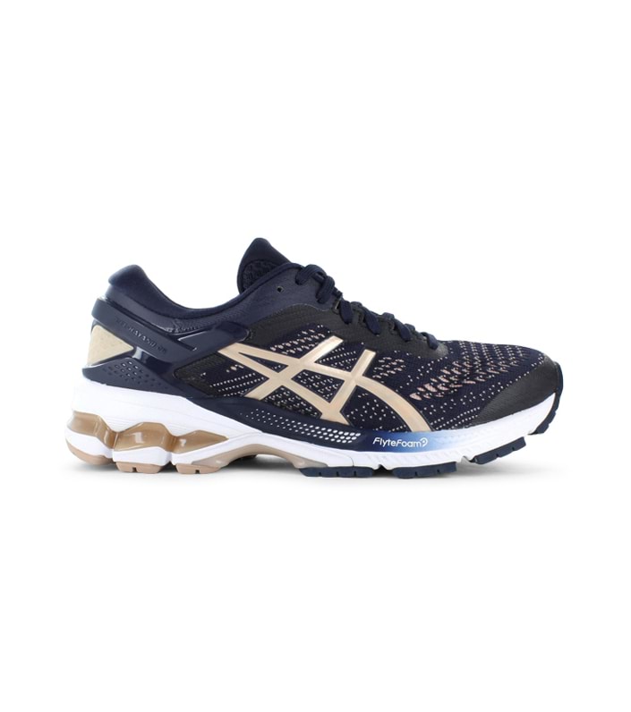 ASICS GEL-KAYANO 26 (D) WOMENS MIDNIGHT FROSTED ALMOND