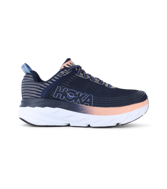 HOKA ONE ONE BONDI 6 (D) WOMENS MOOD INDIGO DUSTY PINK