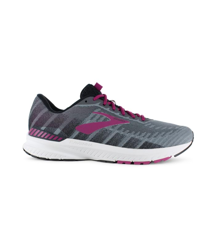 BROOKS RAVENNA 10 (D) WOMENS EBONY BLACK WILD ASTER