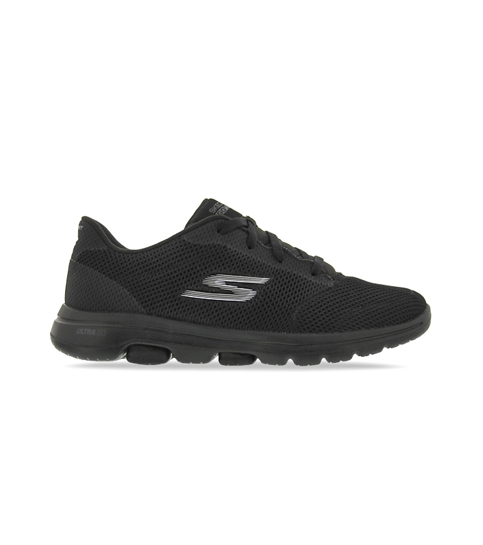 SKECHERS GO WALK 5 LUCKY WOMENS BLACK BLACK