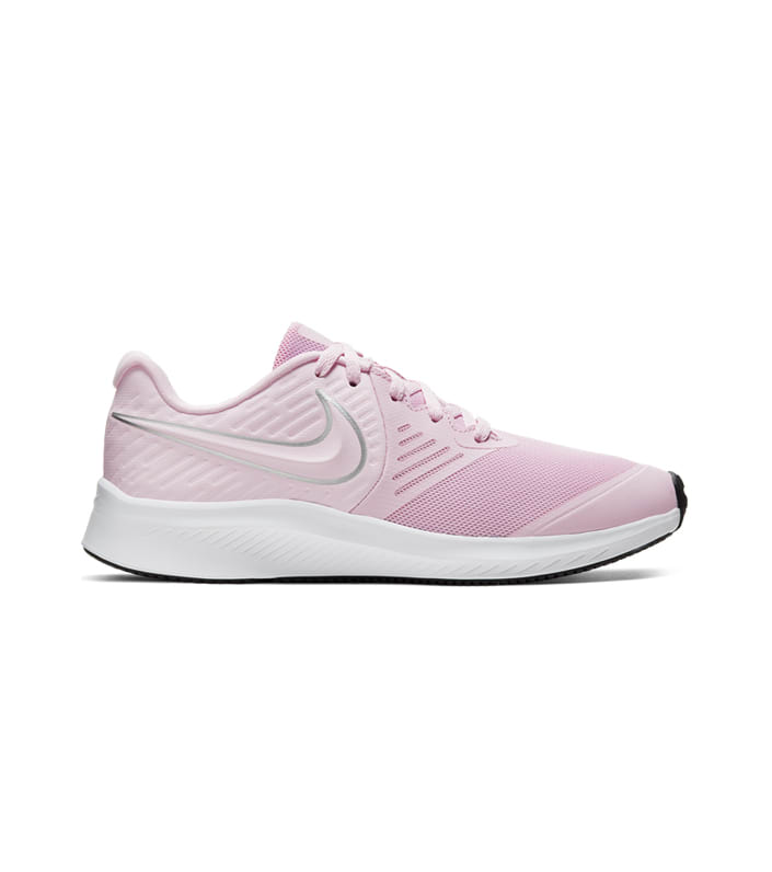 NIKE STAR RUNNER 2 (GS) KIDS PINK FOAM METALLIC SILVER-VOLT