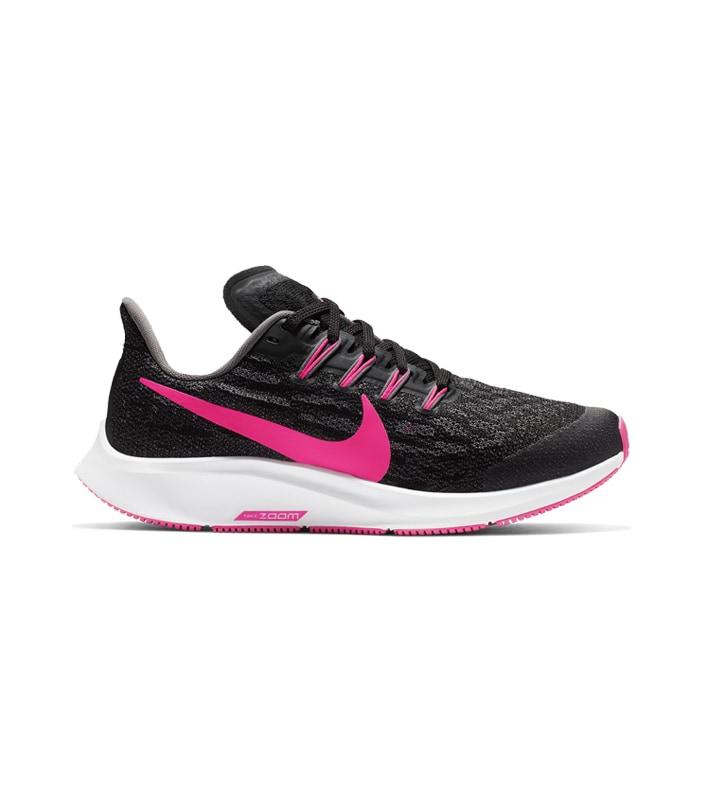 NIKE AIR ZOOM PEGASUS 36 (GS) KIDS BLACK HYPER PINK-GUNSMOKE-WHITE