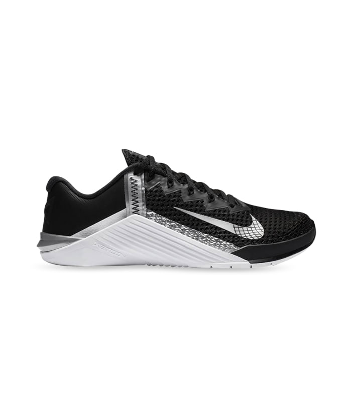 NIKE METCON 6 WOMENS BLACK METALLIC SILVER METALLIC SILVER