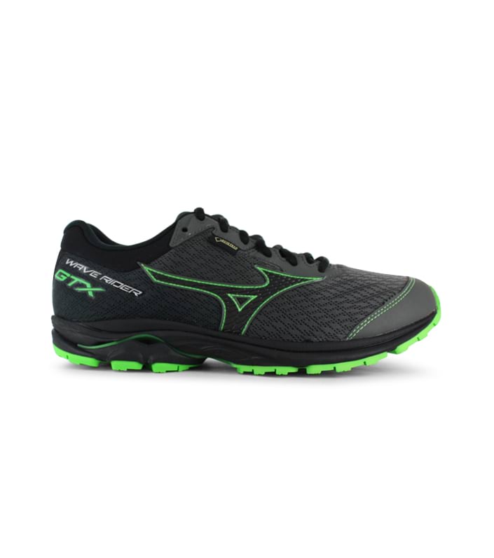 MIZUNO WAVE RIDER 22 (GTX) MENS GUNMETAL GREEN SLIME