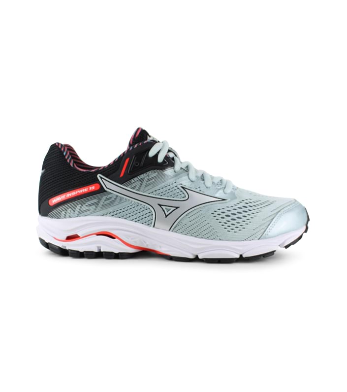 MIZUNO WAVE INSPIRE 15 WOMENS SKY GRAY FIERY CORAL