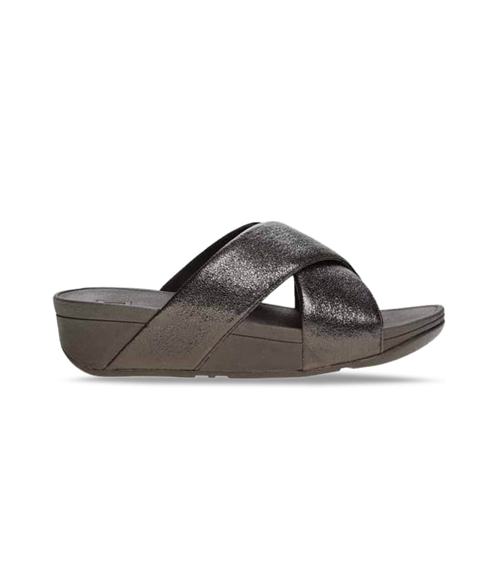 FITFLOP LULU SLIDE NEW GLITZ  WOMENS  BLACK