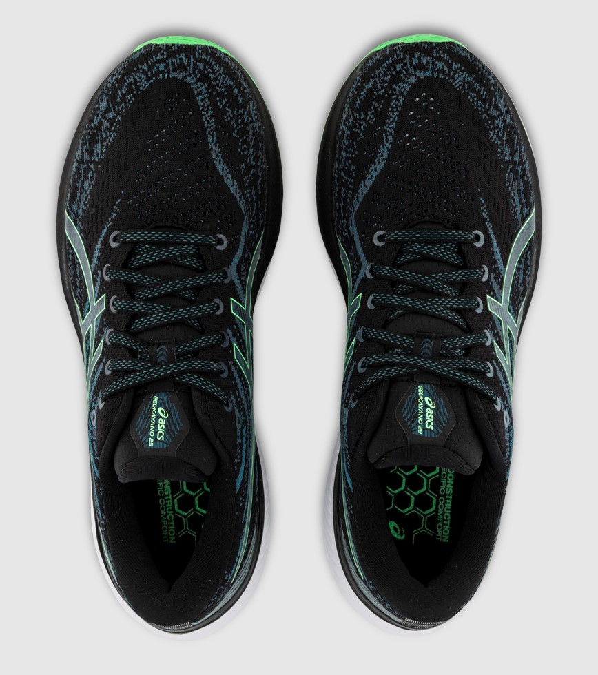 Asics gel kayano on sale black and green