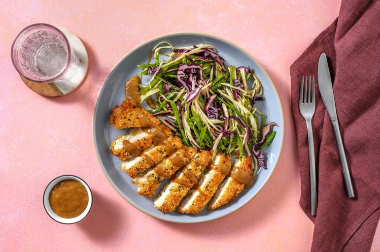 Asian Chicken Schnitzel and Katsu Sauce